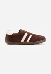 Born2be - Brązowe Sneakersy Casual w Typie Barefoot z Imitacji Zamszu Makka. Okazja: na co dzień. Zapięcie: sznurówki. Kolor: brązowy. Materiał: zamsz #9