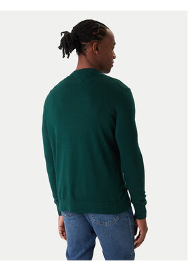TOMMY HILFIGER - Tommy Hilfiger Sweter Essential Ssnl MW0MW39999 Zielony Regular Fit. Kolor: zielony. Materiał: bawełna