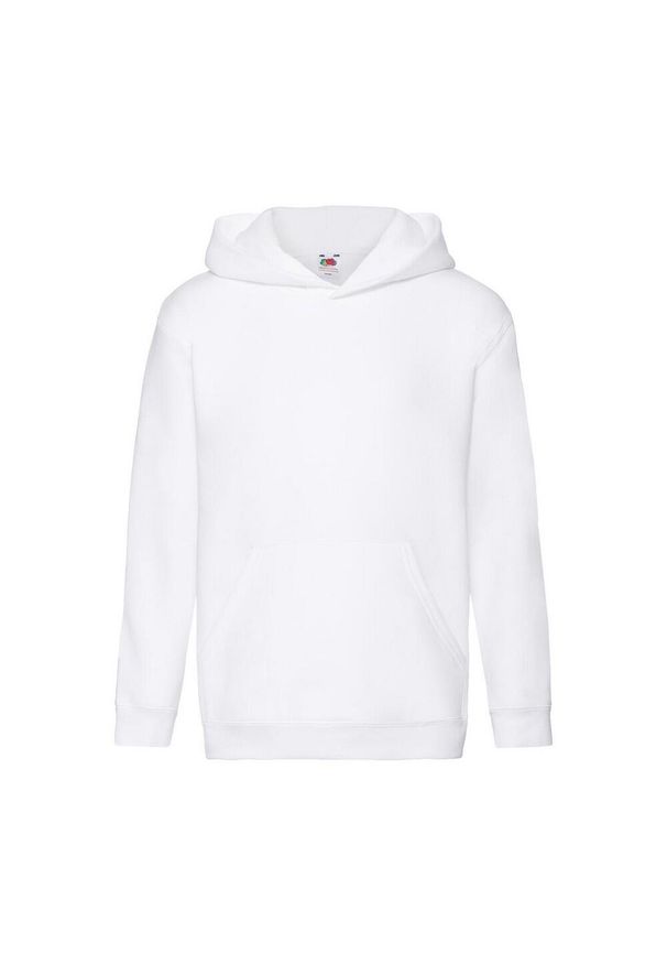 FRUIT OF THE LOOM - Bluza Dziecięca Premium Plain Hoodie. Kolor: biały