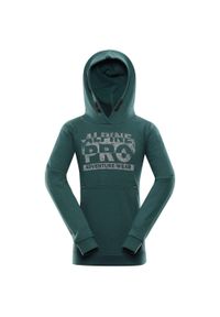 ALPINE PRO - Ciepła bluza dziecięca Alpine Pro Erwano - Styl i Komfort 116-122. Kolor: zielony. Materiał: poliester, bawełna
