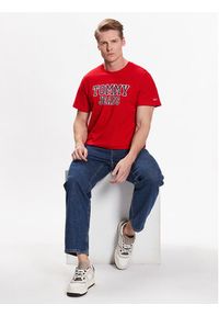 Tommy Jeans T-Shirt Essential DM0DM16405 Czerwony Regular Fit. Kolor: czerwony. Materiał: bawełna #3