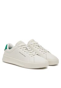 TOMMY HILFIGER - Tommy Hilfiger Sneakersy Th Court Lth Detail Ess FM0FM05367 Beżowy. Kolor: beżowy. Materiał: skóra #4