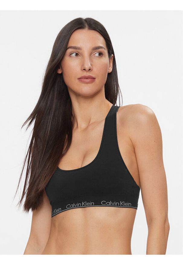 Calvin Klein Underwear Biustonosz top Racerback Bralette 000QF7317E Czarny. Kolor: czarny. Materiał: wiskoza