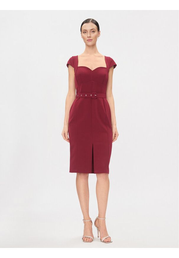 Rinascimento Sukienka koktajlowa CFC0116209003 Bordowy Slim Fit. Kolor: czerwony. Materiał: syntetyk. Styl: wizytowy