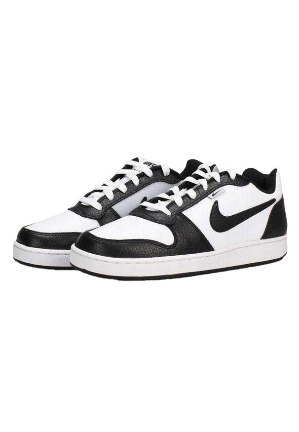 Nike - Męskie Buty Sportowe Ebernon Premium Grain Leather Low Cut. Kolor: czarny, biały, wielokolorowy. Sezon: zima. Styl: sportowy
