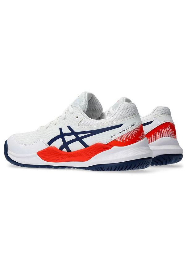 Buty tenisowe dla dzieci Asics Gel Resolution 9 AC GS Junior. Kolor: biały. Sport: tenis