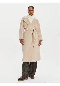 Weekend Max Mara Płaszcz wełniany Tempera 2425016102 Beżowy Regular Fit. Kolor: beżowy. Materiał: wełna #1