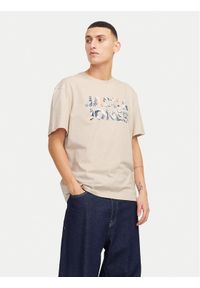 Jack & Jones - Jack&Jones T-Shirt Bryan 12268127 Beżowy Relaxed Fit. Kolor: beżowy. Materiał: bawełna