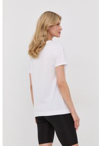 Love Moschino t-shirt bawełniany kolor biały. Kolor: biały. Materiał: bawełna. Wzór: nadruk #2