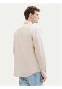 Tom Tailor Koszula 1040141 Beżowy Regular Fit. Kolor: beżowy. Materiał: bawełna #3