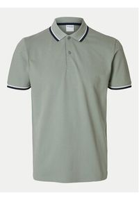 Selected Homme Polo 16095852 Zielony Slim Fit. Typ kołnierza: polo. Kolor: zielony. Materiał: bawełna