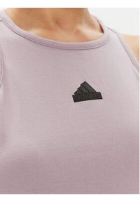 Adidas - adidas Top Future Icons 3-Stripes IS3636 Fioletowy Slim Fit. Kolor: fioletowy. Materiał: bawełna