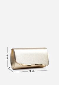 Renee - Złota Torebka Typu Kopertówka z Łańcuszkiem i Metaliczną Aplikacją Sofare. Kolor: złoty. Wzór: aplikacja. Dodatki: z aplikacjami. Styl: elegancki #5