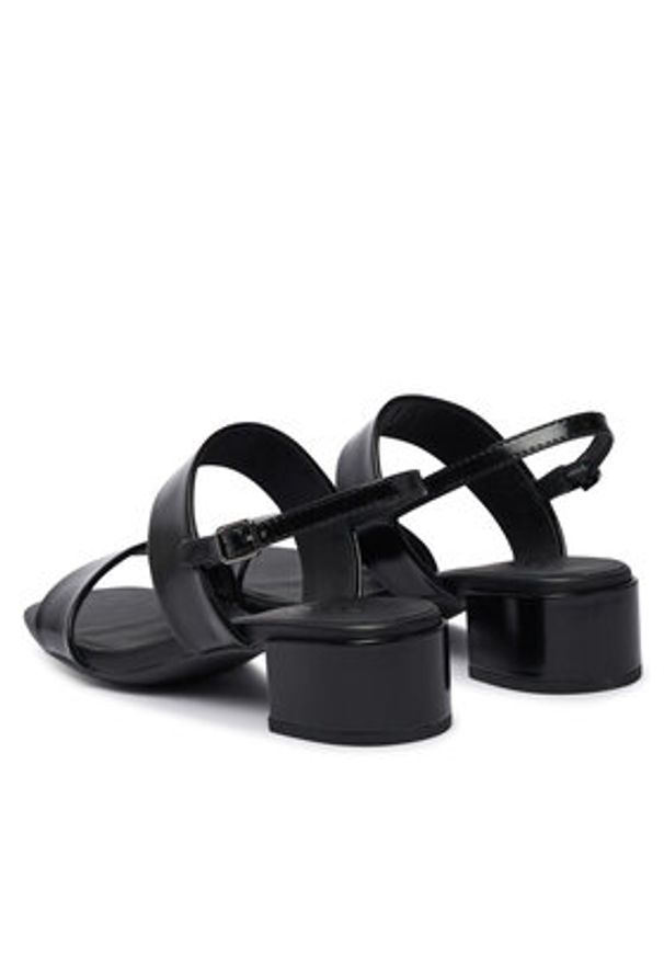 ecco - ECCO Sandały Liva 25030304001 Czarny. Kolor: czarny. Materiał: skóra, lakier