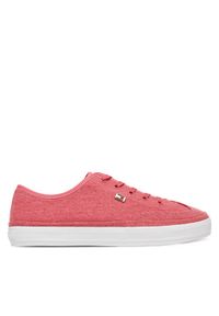 TOMMY HILFIGER - Tommy Hilfiger Sneakersy Washed Canvas Vulc Sneaker FW0FW08894 Różowy. Kolor: różowy. Materiał: materiał