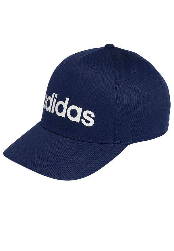 Adidas - Czapka z daszkiem dla każdego adidas Linear Baseball KE8257 - granatowa. Kolor: niebieski. Materiał: bawełna, tkanina. Sezon: lato. Styl: klasyczny, casual
