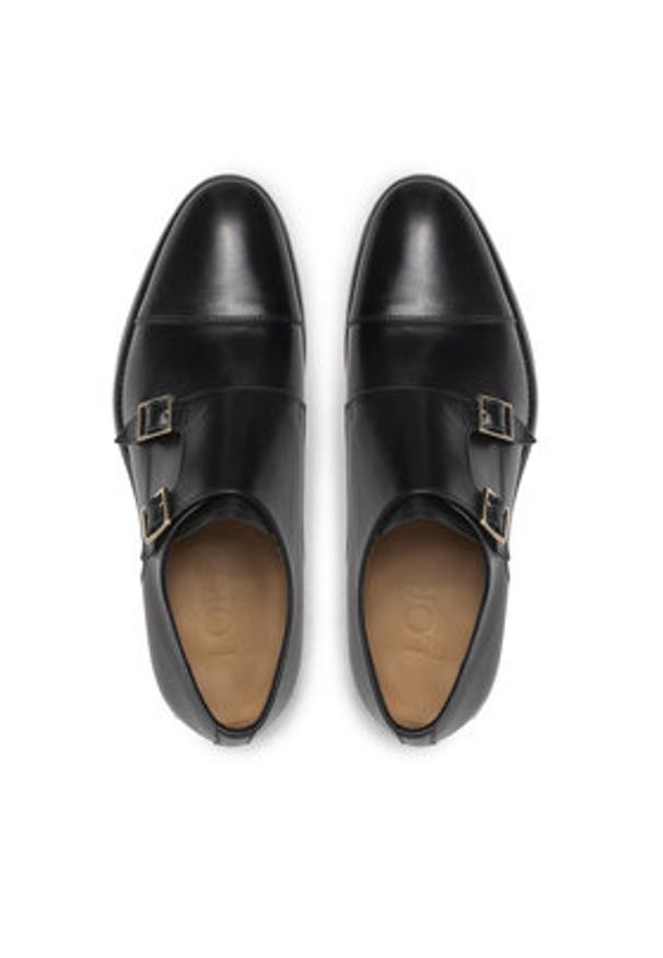 Lord Premium Półbuty Double Monks 5502 Czarny. Kolor: czarny. Materiał: skóra
