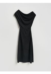 Reserved - Sukienka midi - czarny. Kolor: czarny. Materiał: dzianina. Wzór: gładki. Styl: klasyczny. Długość: midi