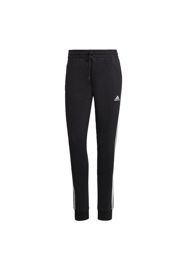 Adidas - Spodnie dresowe męskie adidas Essentials 3-Stripes French Terry Cuffed. Kolor: biały, wielokolorowy, czarny. Materiał: dresówka, bawełna