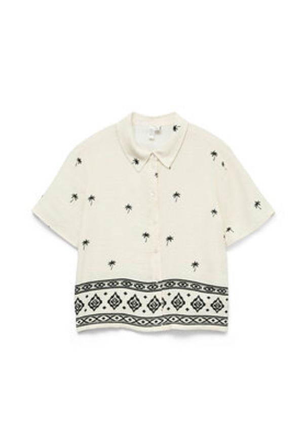 Vero Moda Koszula Kai 10345548 Beżowy Regular Fit. Kolor: beżowy. Materiał: wiskoza