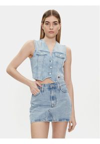 Tommy Jeans Kamizelka DW0DW17684 Niebieski Regular Fit. Kolor: niebieski. Materiał: bawełna #1