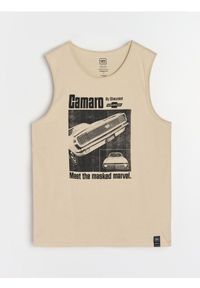 Sinsay - Tank top GM PB - beżowy. Kolor: beżowy