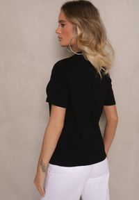 Renee - Czarny Casualowy T-shirt z Wiskozy Arisanda. Okazja: na co dzień. Kolor: czarny. Materiał: wiskoza. Styl: casual