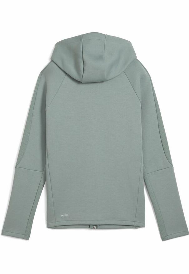 Puma - Damska rozpinana bluza z kapturem EVOSTRIPE PUMA Green Moon. Typ kołnierza: kaptur. Kolor: zielony