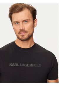 Karl Lagerfeld - KARL LAGERFELD T-Shirt 755065 544242 Czarny Regular Fit. Typ kołnierza: dekolt w karo. Kolor: czarny. Materiał: bawełna #2