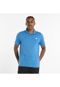 Koszulka męska New Balance MT51504SET – niebieska. Typ kołnierza: polo. Kolor: niebieski. Materiał: materiał, bawełna