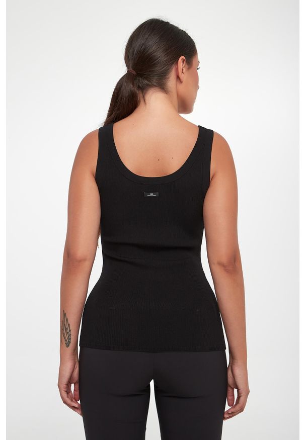 Elisabetta Franchi - Top damski prążkowany z jedwabiem ELISABETTA FRANCHI. Materiał: prążkowany, jedwab