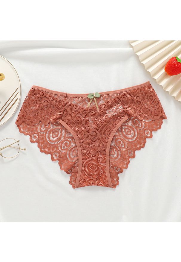 Intica - Figi z koronki na romantyczne okazje Roni. Kolor: beżowy. Materiał: koronka. Wzór: koronka