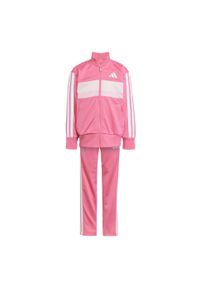 Adidas - Dres Seasonal Essentials Tiberio 3-Stripes Tricot Kids. Kolor: biały, wielokolorowy, różowy. Materiał: dresówka