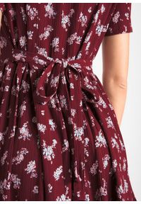 bonprix - Sukienka z czystej bawełny. Kolor: czerwony. Materiał: bawełna. Długość rękawa: krótki rękaw. Wzór: nadruk. Sezon: lato. Długość: maxi #2