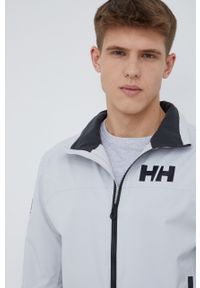 Helly Hansen wiatrówka Racing kolor szary. Kolor: szary. Materiał: materiał. Wzór: nadruk #6