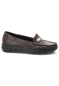 Czekoladowe Półbuty Armodo Skórzane Buty Damskie. Okazja: na co dzień, do pracy. Kolor: brązowy. Materiał: skóra. Styl: casual, elegancki #4