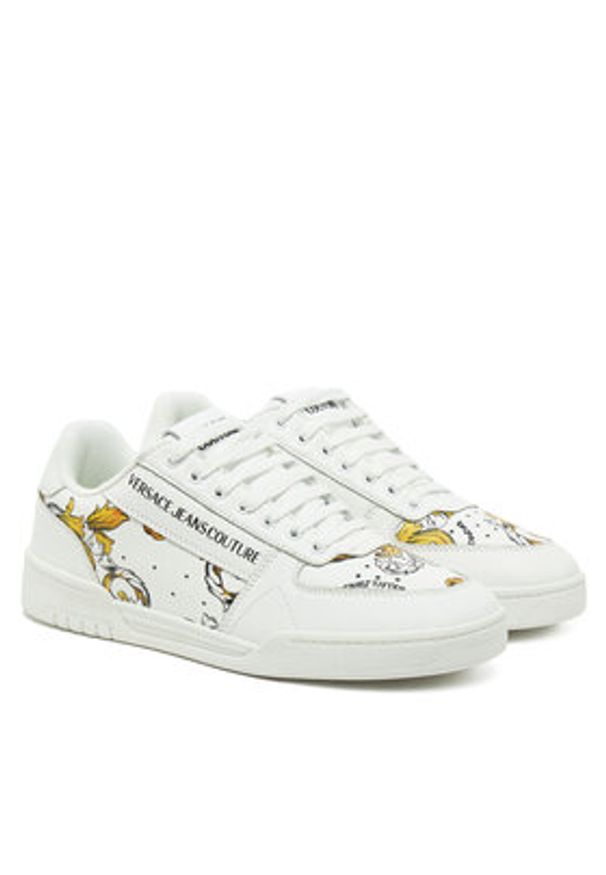 Versace Jeans Couture Sneakersy 78YA3SD4 Biały. Kolor: biały. Materiał: skóra