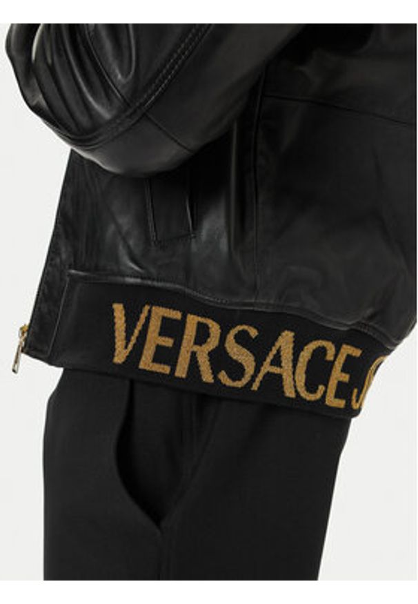 Versace Jeans Couture Kurtka skórzana 79GAVP06 CPPS3 Czarny Regular Fit. Kolor: czarny. Materiał: skóra