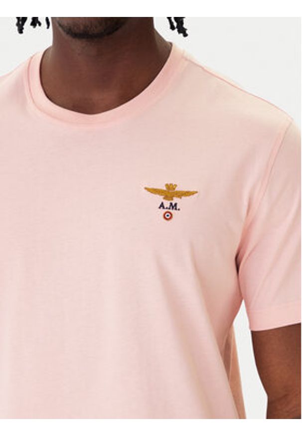 Aeronautica Militare T-Shirt 261TS1580UJ00372 Różowy Regular Fit. Kolor: różowy. Materiał: bawełna