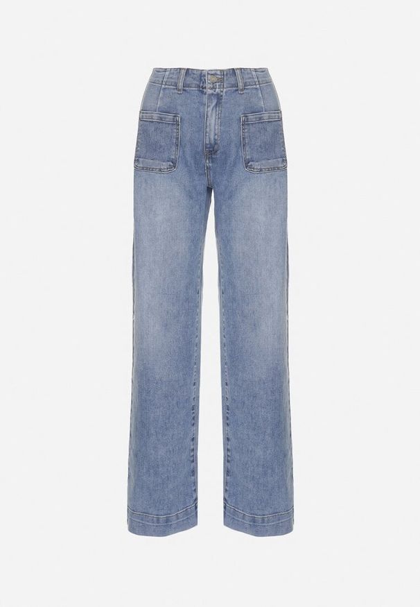 Born2be - Niebieskie Jeansy o Szerokim Kroju ze Wsuwanymi Kieszeniami z Przodu Deladwen. Okazja: na co dzień. Kolor: niebieski. Styl: casual, klasyczny, retro