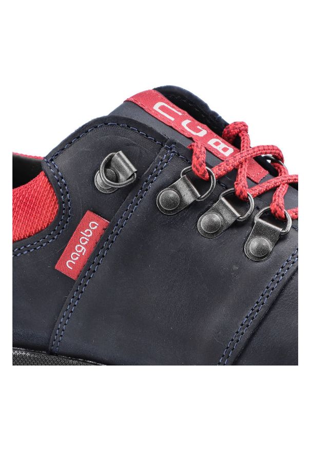 Granatowe Półbuty Nagaba Damskie Skórzane Obuwie. Okazja: na co dzień. Kolor: niebieski. Materiał: skóra. Styl: elegancki, casual, sportowy