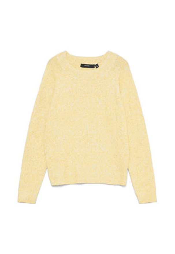 Vero Moda Sweter Doffy 10201022 Żółty Regular Fit. Kolor: żółty. Materiał: syntetyk