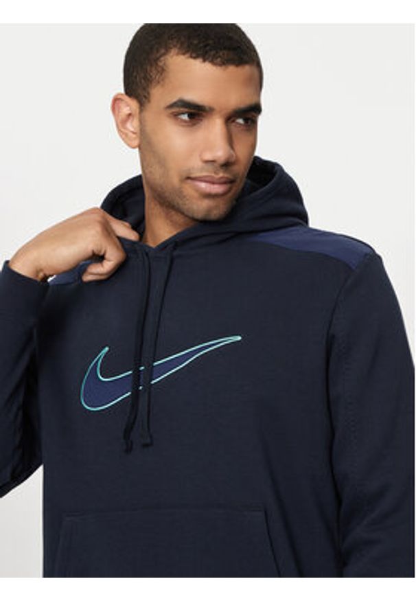 Nike Bluza FN0247 Granatowy Regular Fit. Kolor: niebieski. Materiał: bawełna