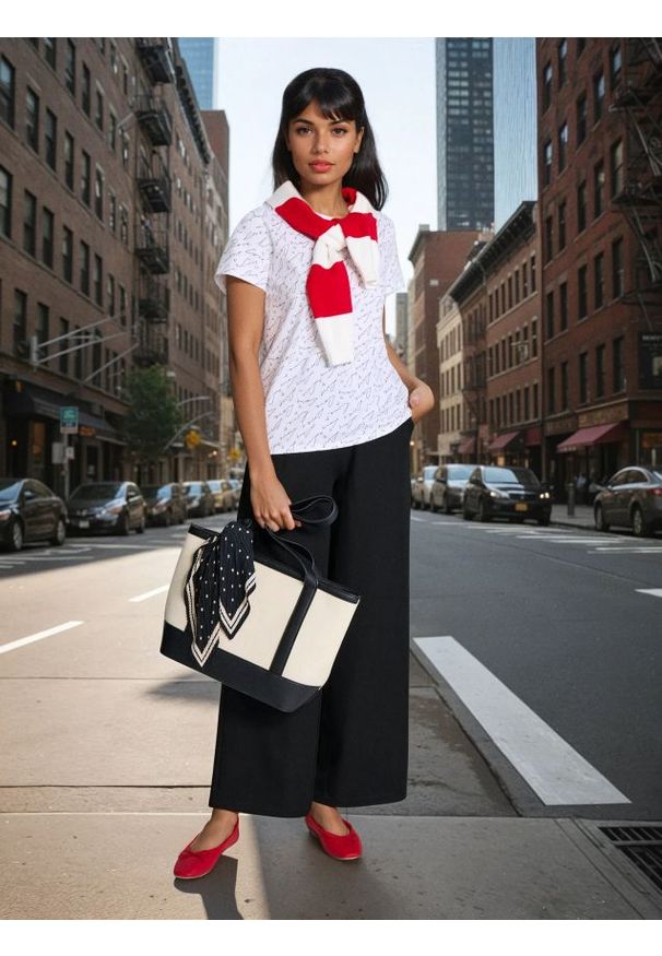 Sinsay - Koszulka z nadrukiem - biały. Kolor: biały. Wzór: nadruk