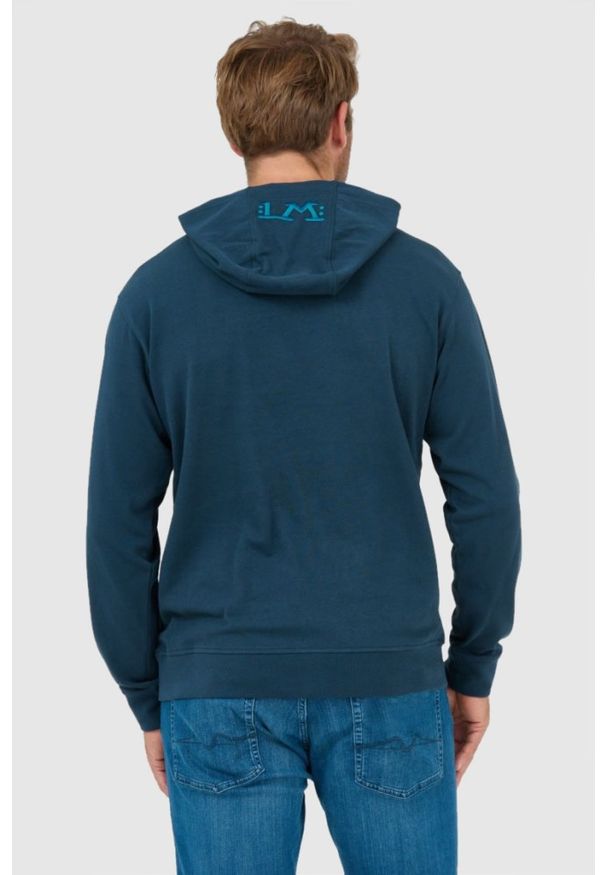 La Martina - LA MARTINA Granatowa bluza męska z kapturem, Rozmiar XXL. Typ kołnierza: kaptur. Kolor: niebieski. Materiał: jersey