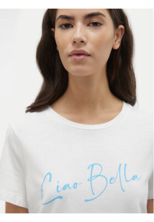 Vero Moda T-Shirt Odessa 10308688 Biały Regular Fit. Kolor: biały. Materiał: bawełna