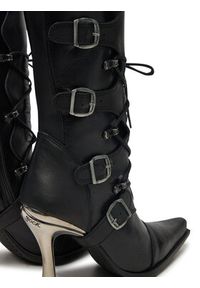 NEW ROCK Botki M-9373-S2 Czarny. Kolor: czarny. Materiał: skóra. Styl: rockowy #5