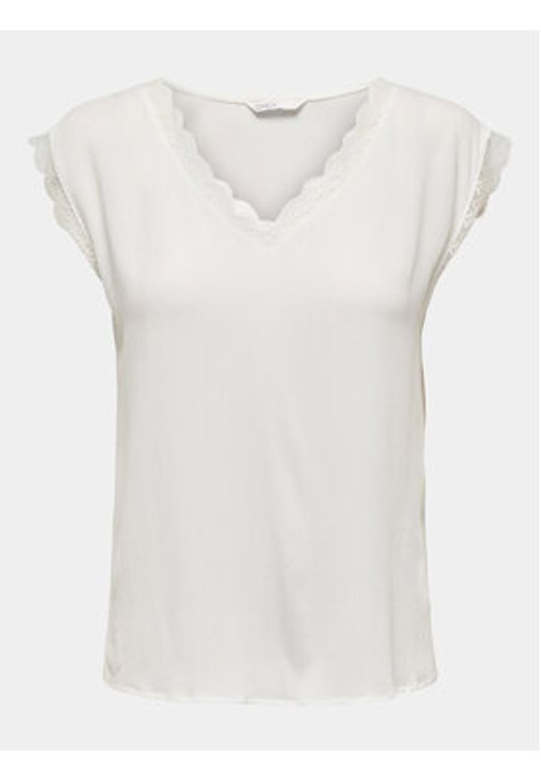 only - ONLY Bluzka Jasmina 15252241 Biały Regular Fit. Kolor: biały. Materiał: wiskoza