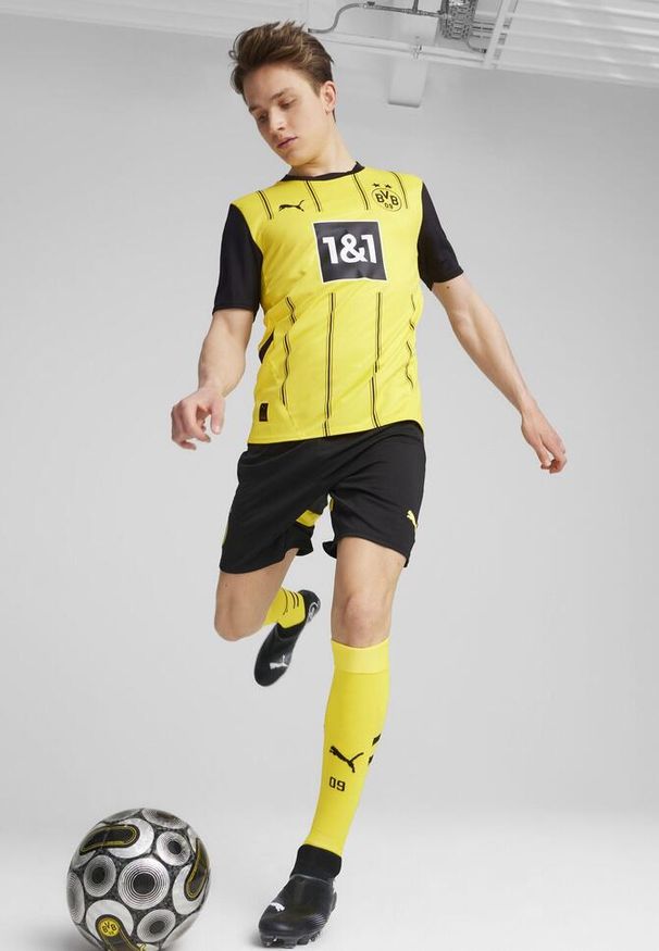 Puma - Męska koszulka domowa Borussia Dortmund 24/25 PUMA Faster Yellow Black. Kolor: żółty, wielokolorowy, czarny