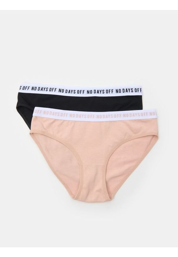 Sinsay - Majtki figi z napisem 2 pack - różowy. Kolor: różowy. Wzór: napisy